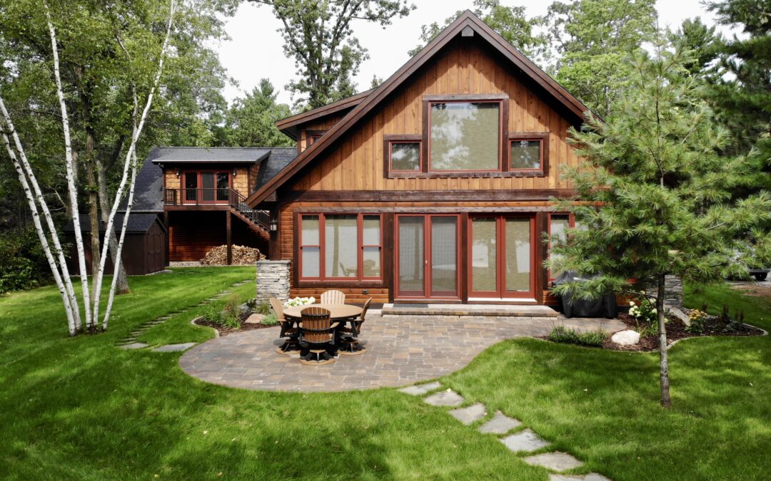 Paver patio with stepping stone walkway